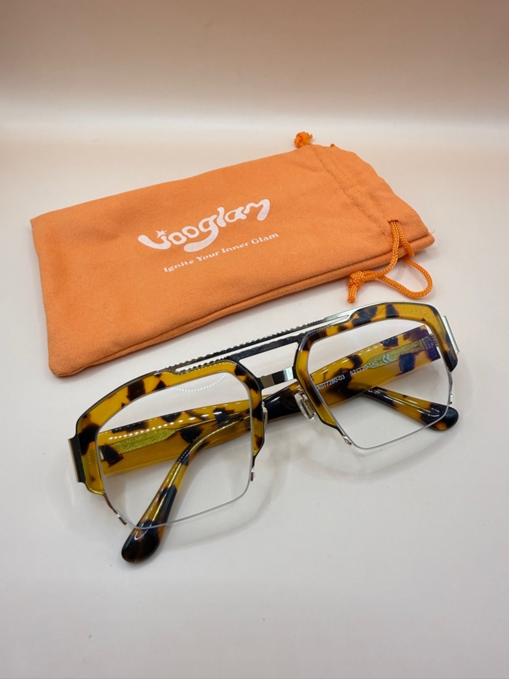 Vooglam Vintage Inspired Tortoiseshell Geometric Glasses, unknown Prescription